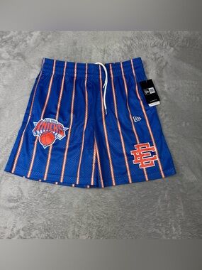 Eric Emanuel New York Knicks Shorts Adult Large Blue New Era NBA Men’s